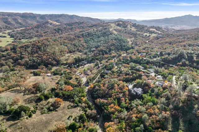 a view of a city and mountains