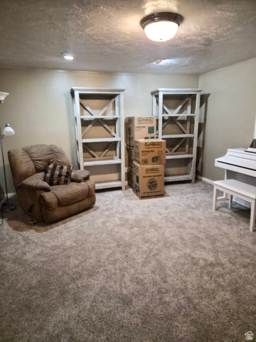 1697 West 2450 Vernal, UT 84078 - Photo 19 of 36 Living area with carpet flooring and a textured ceiling