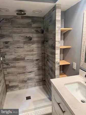 a bathroom with a shower