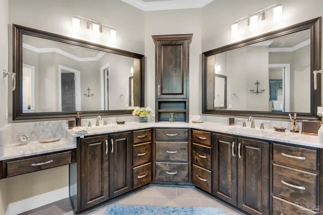 a bathroom with a bathtub and a sink