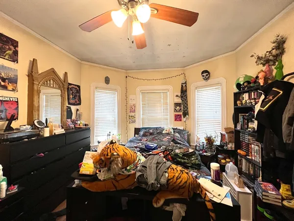 a room with lots of wooden furniture