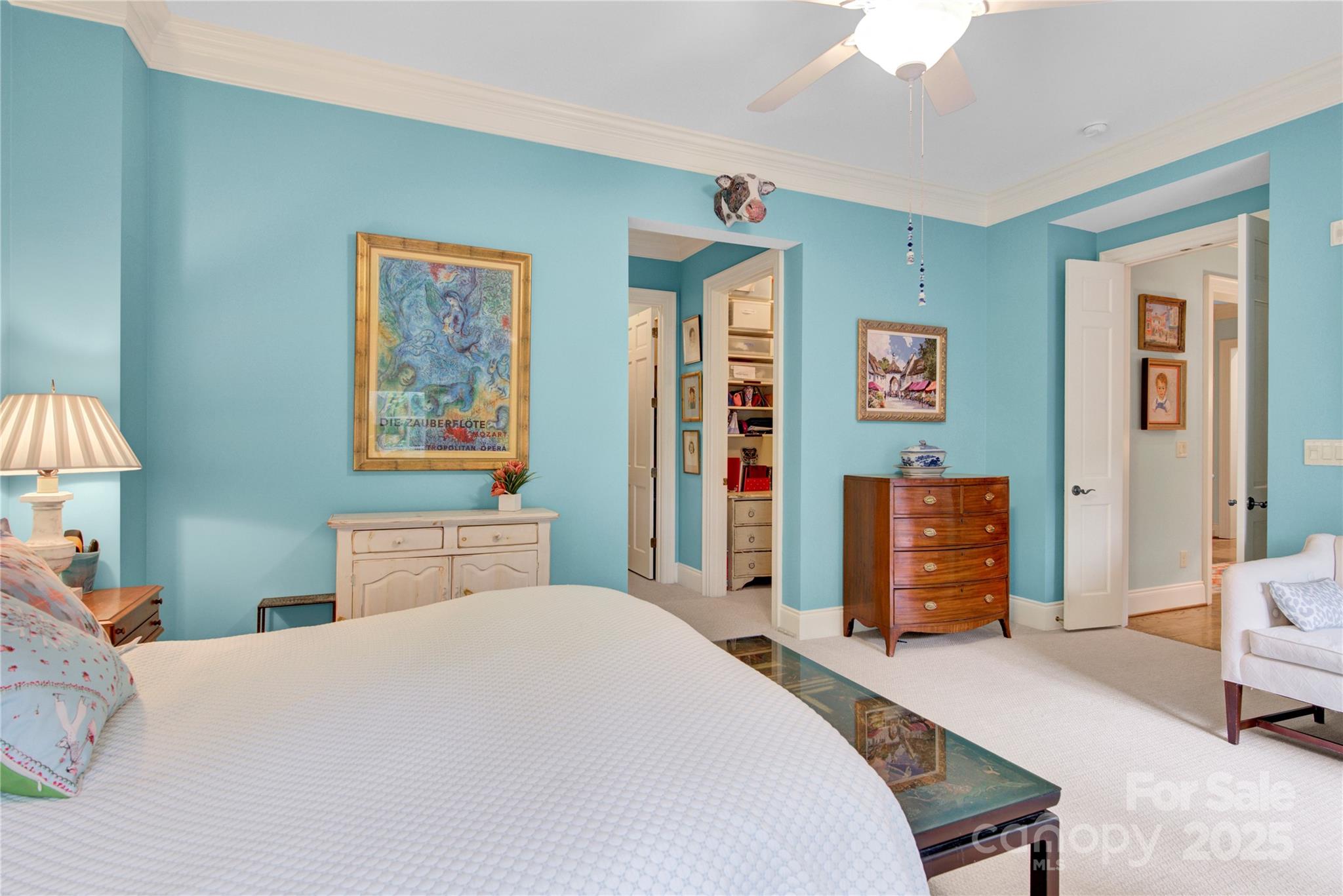 164 Cherokee Road Charlotte, NC 28207 - Photo 19 of 32 a bedroom with a bed and a desk