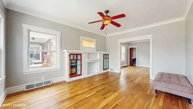 a view of an empty room and window