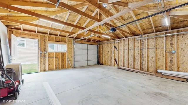 a view of a garage