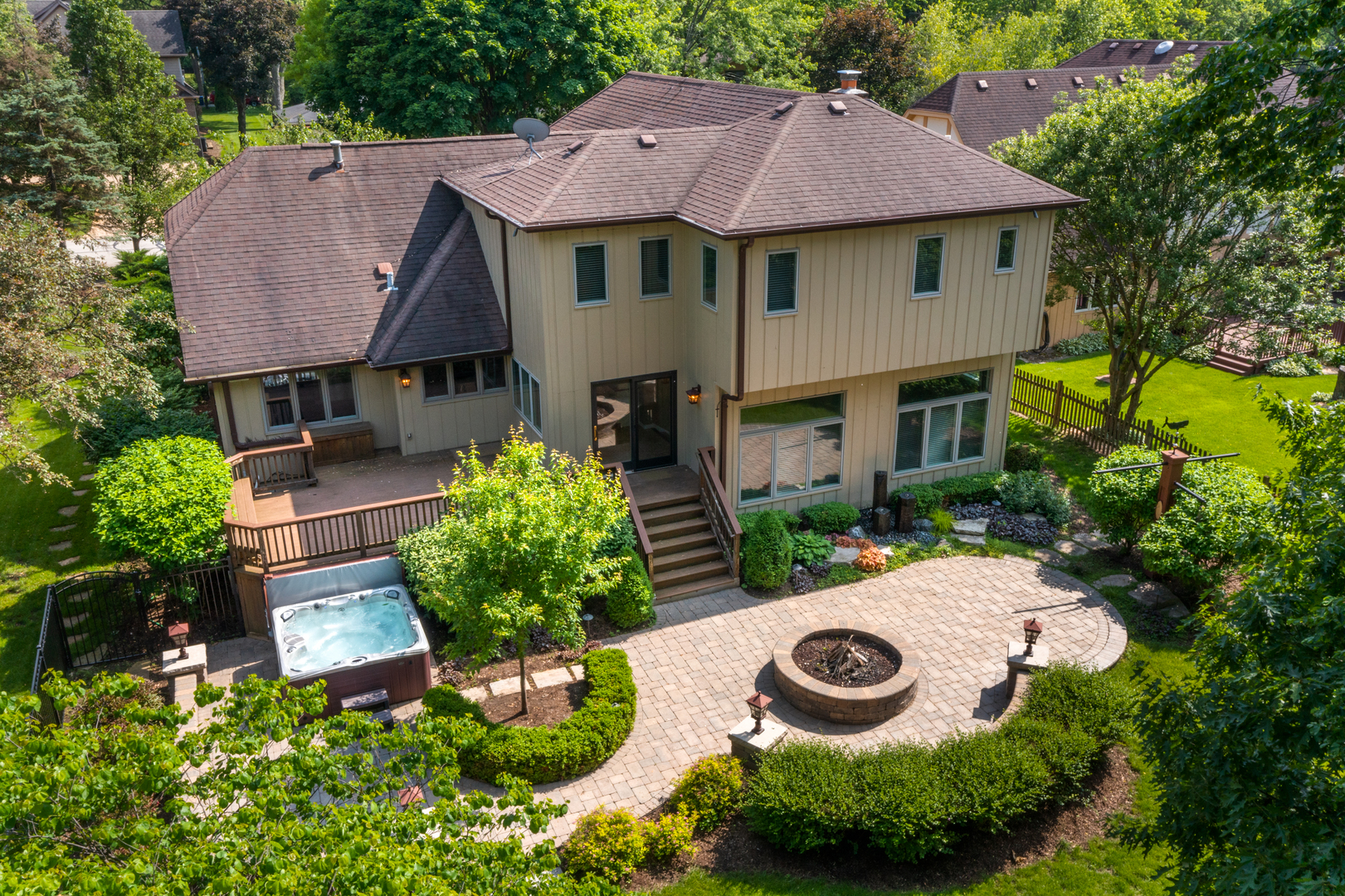 729 East Bauer Road Naperville, IL 60563 - Photo 52 of 57 a aerial view of a house with a yard and potted plants