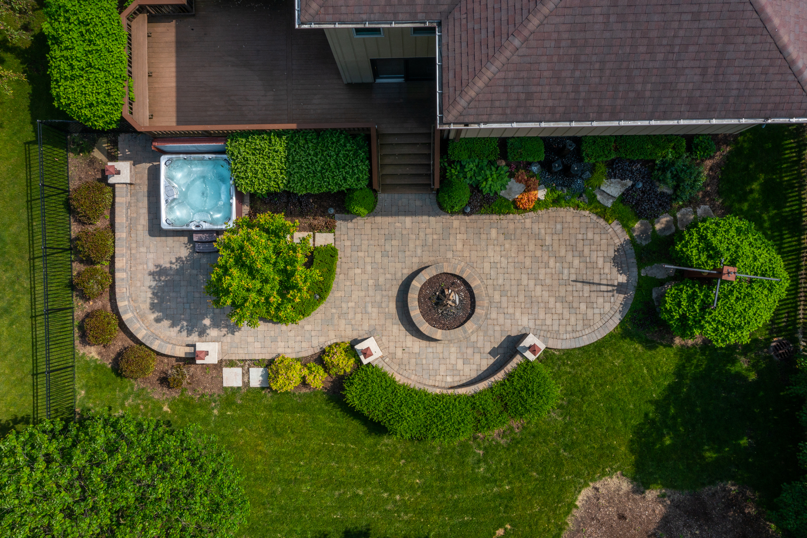 729 East Bauer Road Naperville, IL 60563 - Photo 57 of 57 an aerial view of a house with garden space and outdoor seating