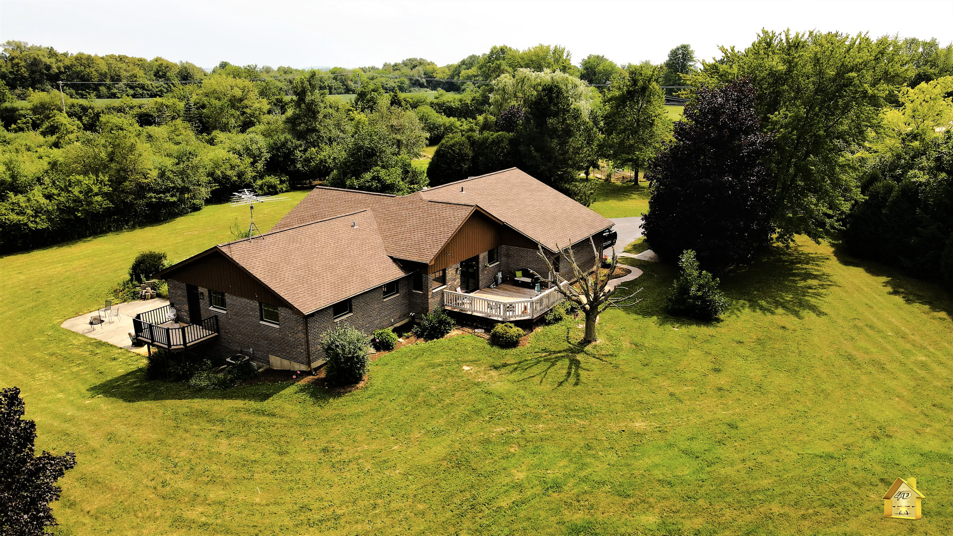 6514 Hamilton Road Huntley, IL 60142 - Photo 16 of 40 an aerial view of a house with swimming pool and garden