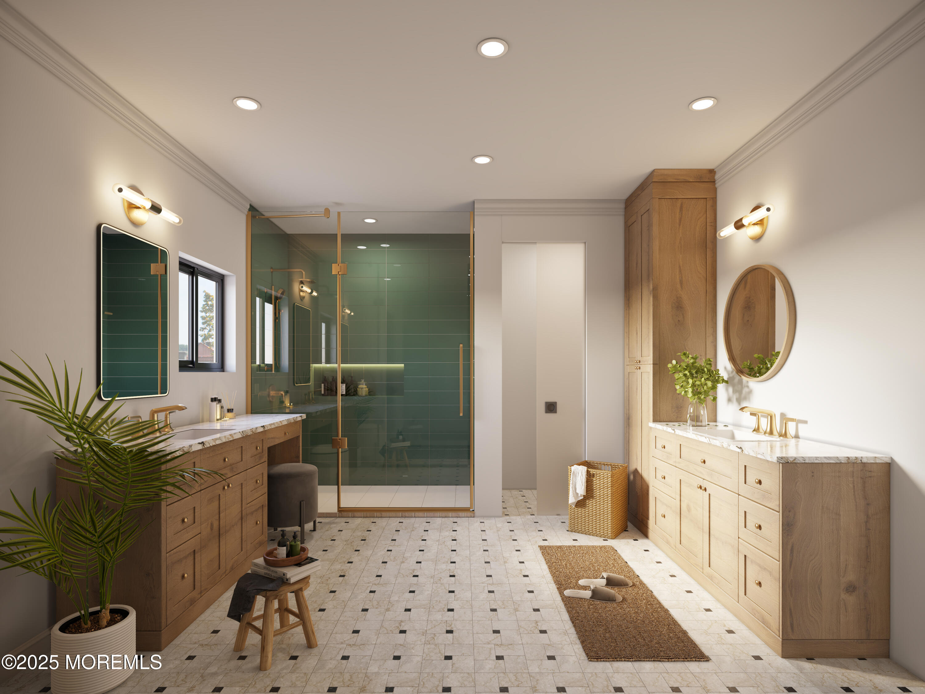 104 Back Bone Hill Road Millstone Township, NJ 08510 - Photo 14 of 26 a spacious bathroom with a double vanity sink a mirror and shower