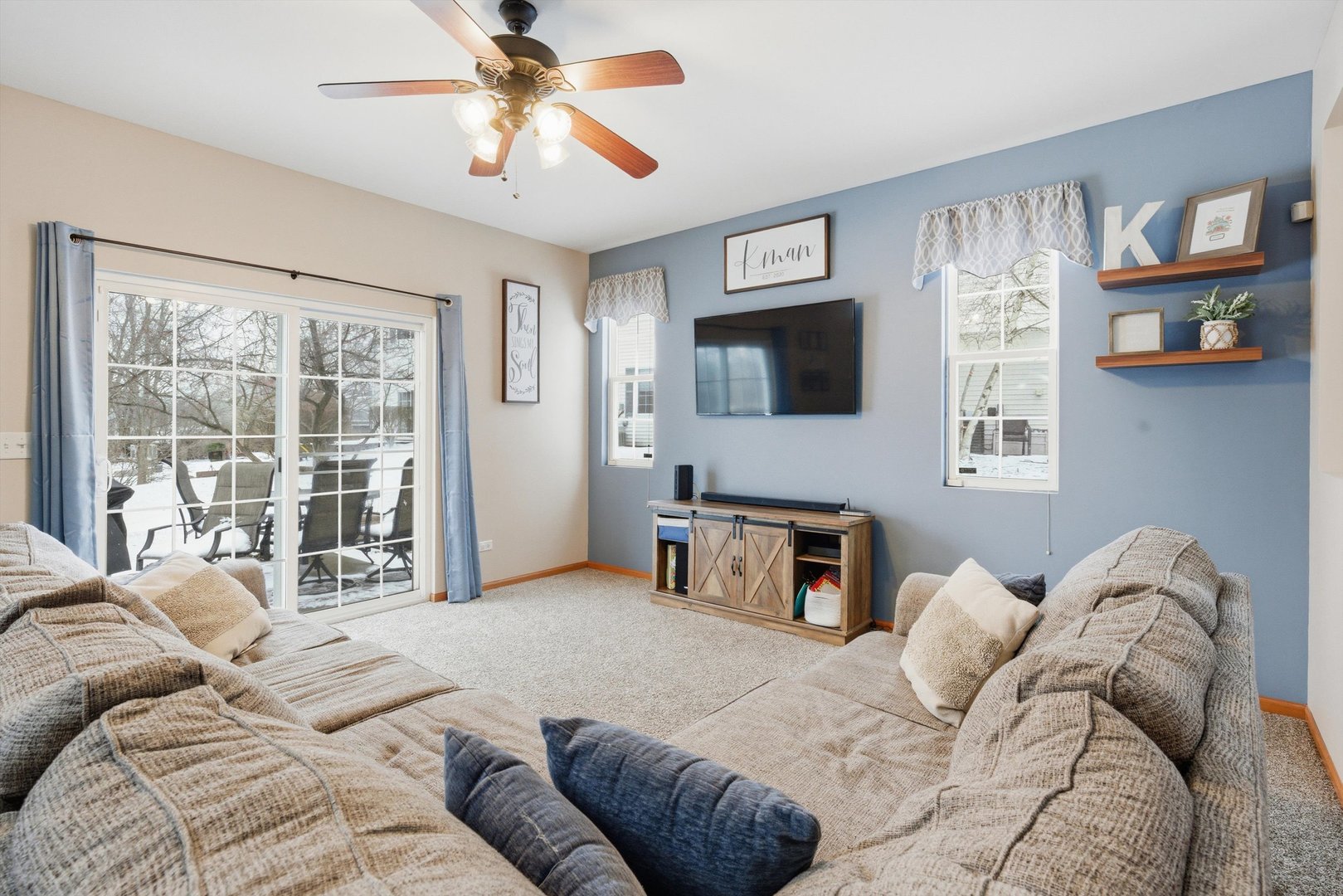 1110 Colonial Drive Joliet, IL 60432 - Photo 6 of 36 a bedroom with a bed and a flat screen tv