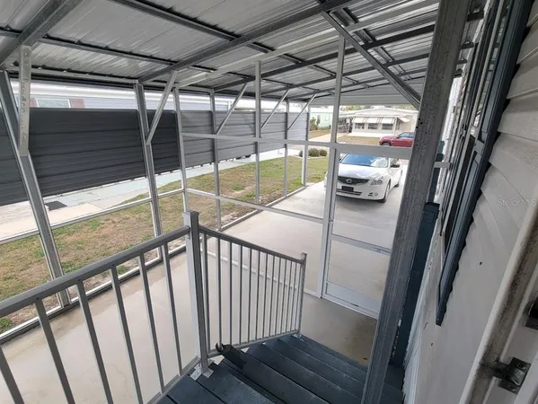 a view of a porch