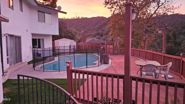 a view of a brick building from a balcony