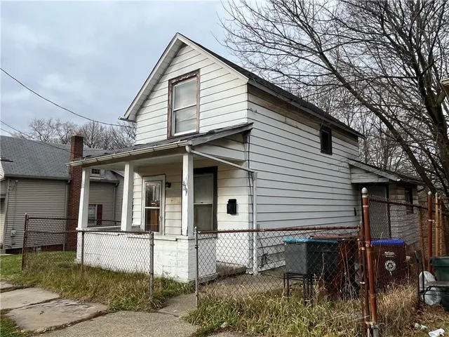 a view of a white house on top of house