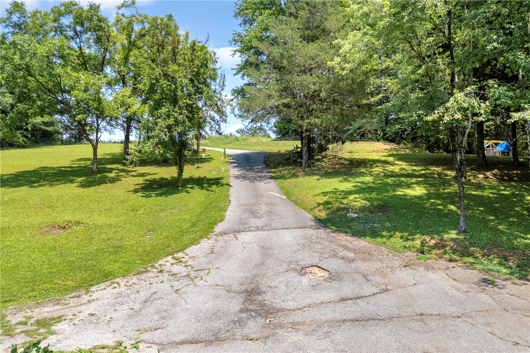 162 Newberry Road Walhalla, SC 29691 - Photo 47 of 50 A private driveway gently slopes uphill, bordered by mature trees and lush, sun-dappled lawns.