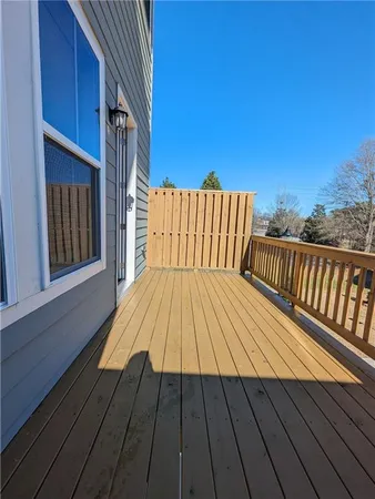 a view of wooden balcony