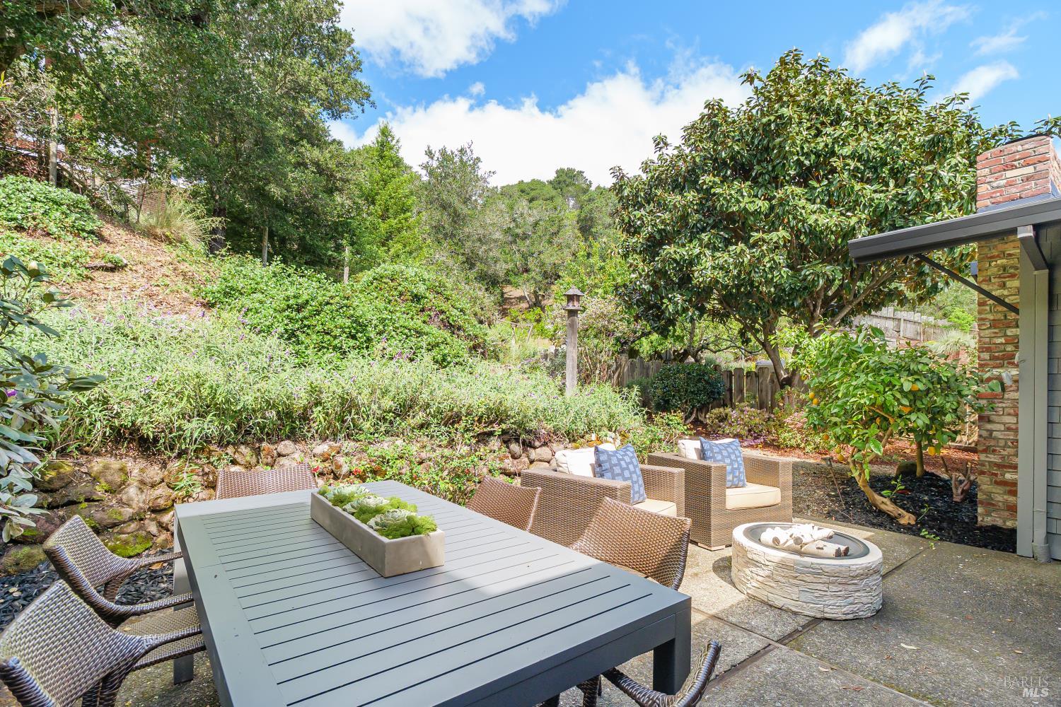 9 Underhill Road Mill Valley, CA 94941 - Photo 22 of 27 a view of a outdoor sitting area with furniture