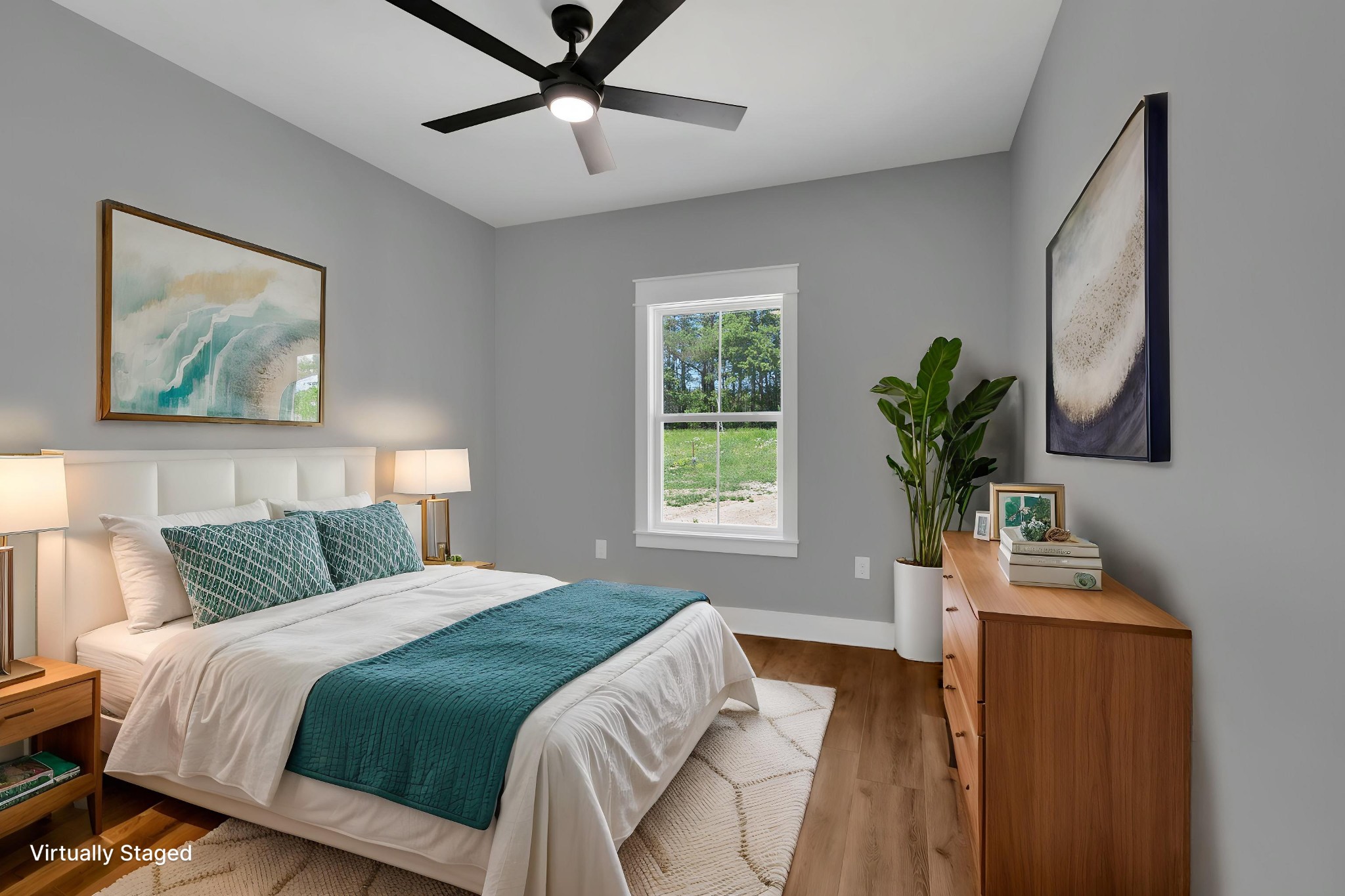 8246 Aedc Road Estill Springs, TN 37330 - Photo 43 of 55 a bedroom with a bed and a potted plant