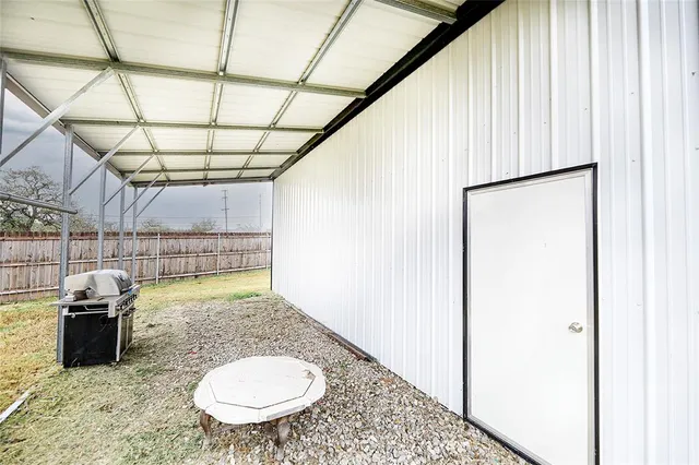 a view of a storage room