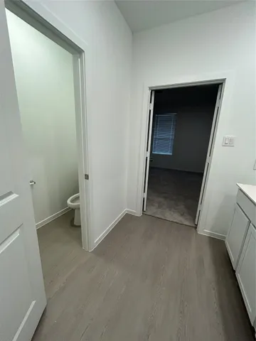 an empty room with closet