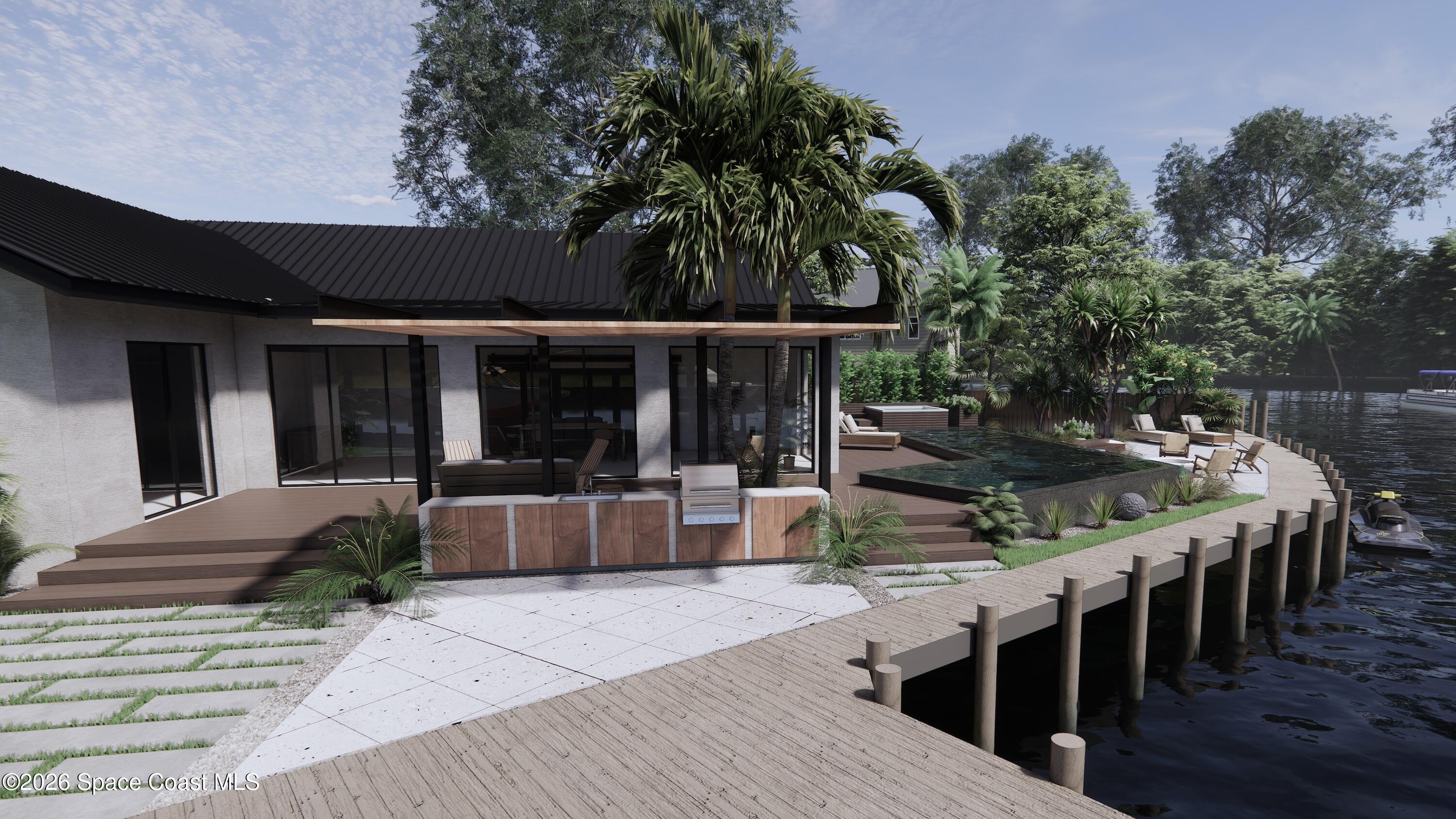 1224 Samar Road Cocoa Beach, FL 32931 - Photo 30 of 56 a front view of a house with sitting area