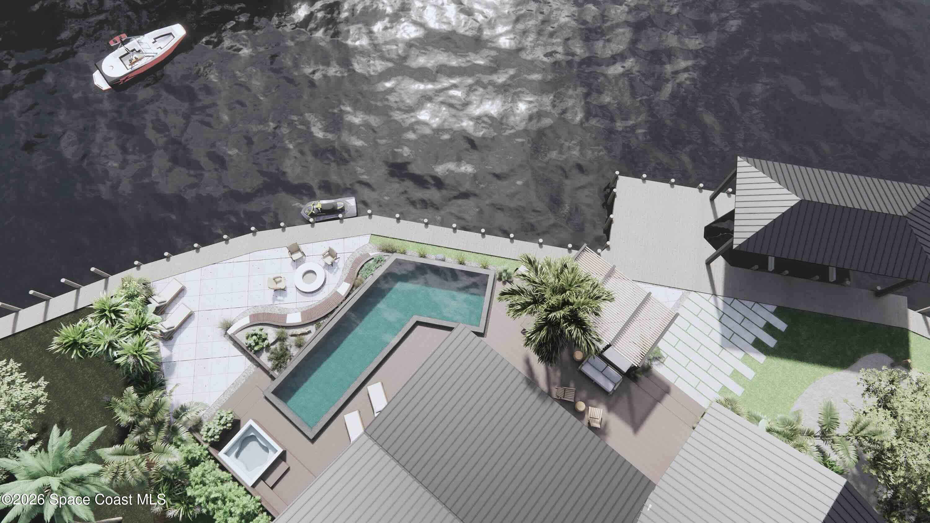 1224 Samar Road Cocoa Beach, FL 32931 - Photo 51 of 56 an aerial view of a house with outdoor space