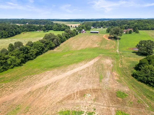 a view of a lake with a city view