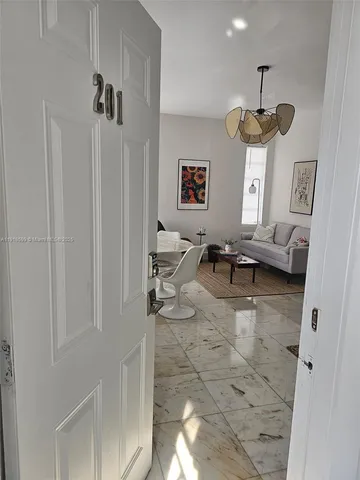 a living room with furniture