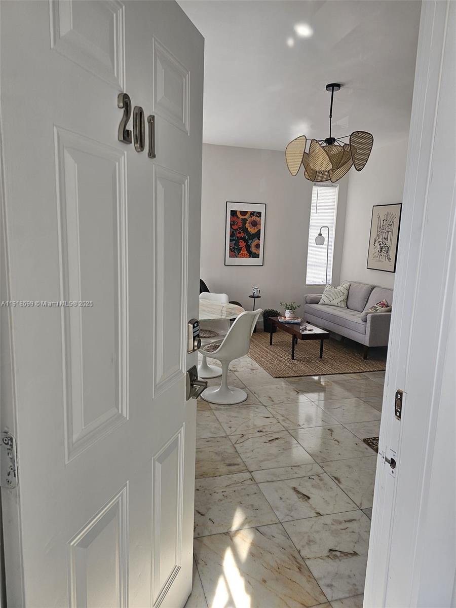 a living room with furniture