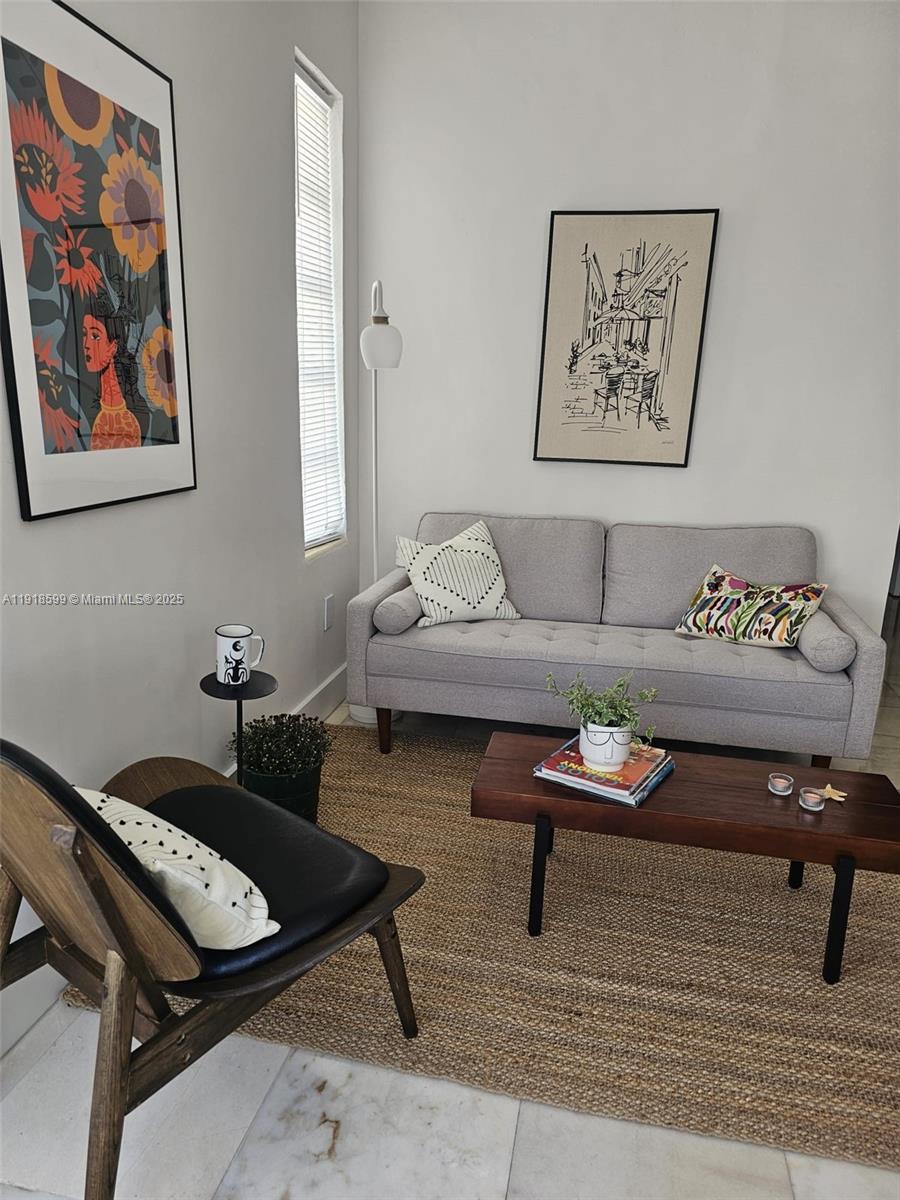 801 8th Street, Unit 201 Miami Beach, FL 33139 - Photo 6 of 37 a living room with furniture and a rug