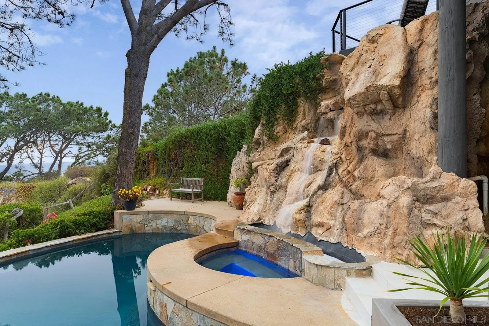 390 Hidden Pines Road Del Mar, CA 92014 - Photo 13 of 46 a view of roof with sitting area and swimming pool