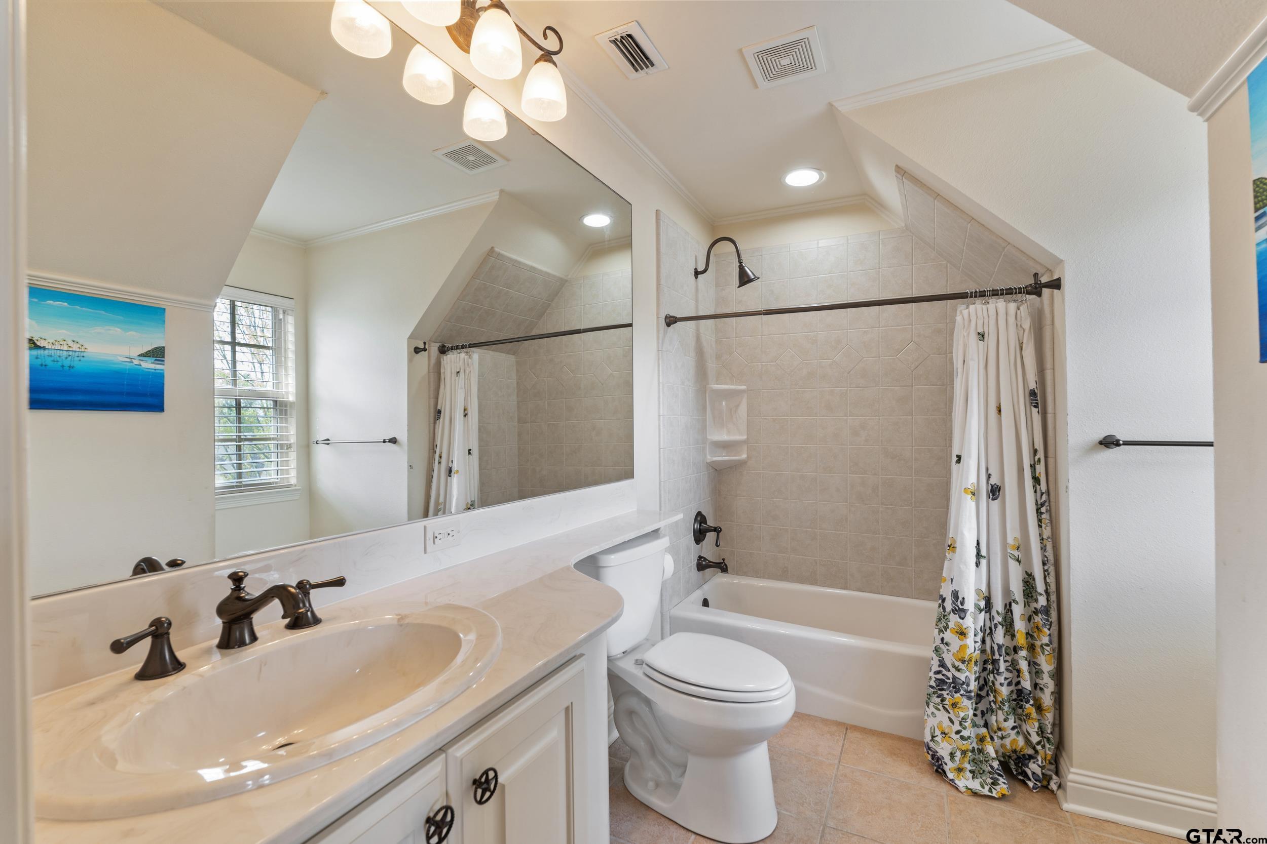 1509 Cooks Crossing Tyler, TX 75703 - Photo 40 of 48 a bathroom with a sink a toilet a mirror and shower