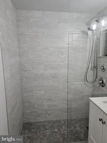 a bathroom with a shower