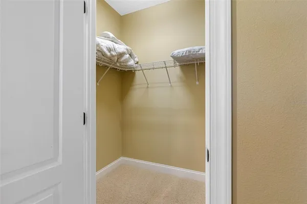 a bathroom with a glass door