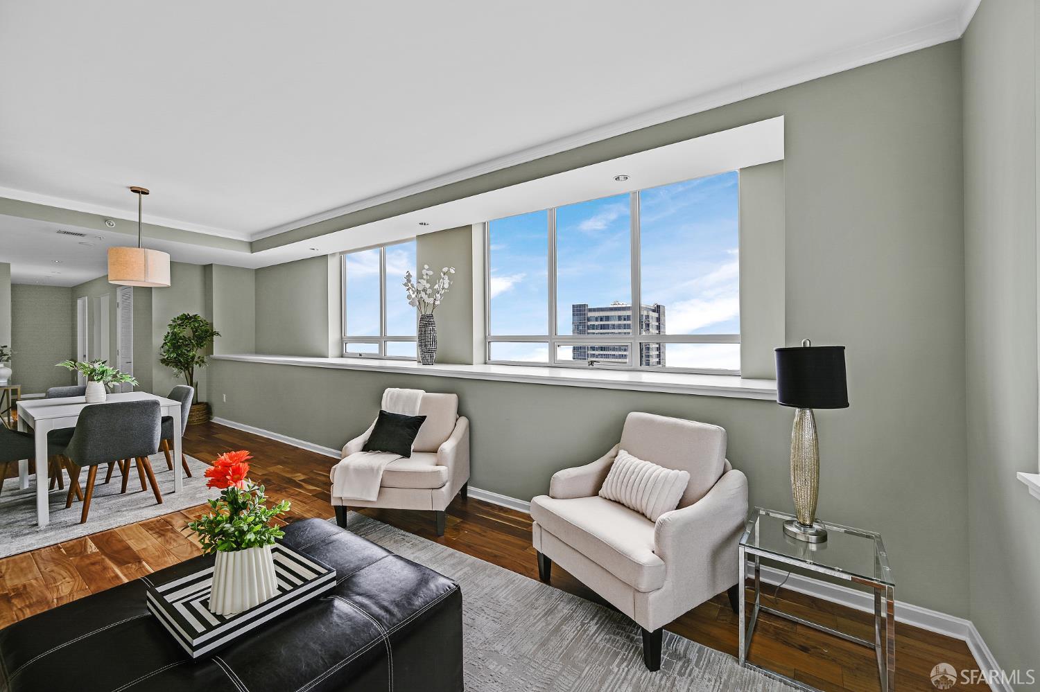 400 Beale Street, Unit 2006 San Francisco, CA 94105 - Photo 7 of 40 a living room with furniture and a window