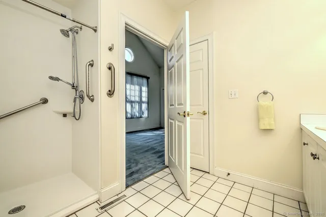 a bathroom with a shower