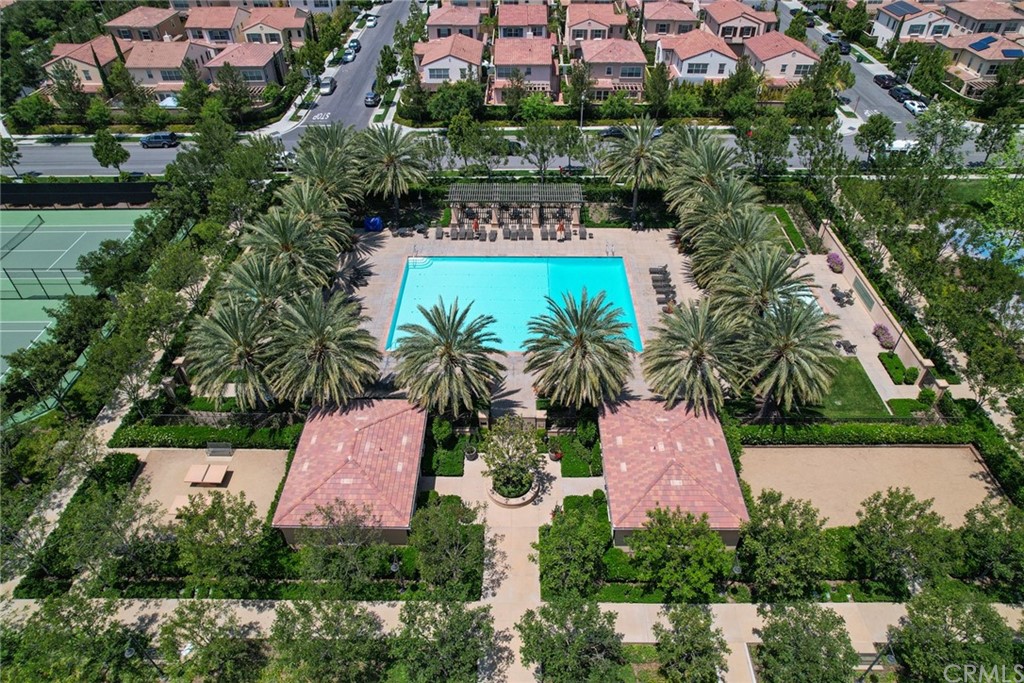 67 Elmdale Irvine, CA 92620 - Photo 39 of 39 an aerial view of a house with a garden and swimming pool