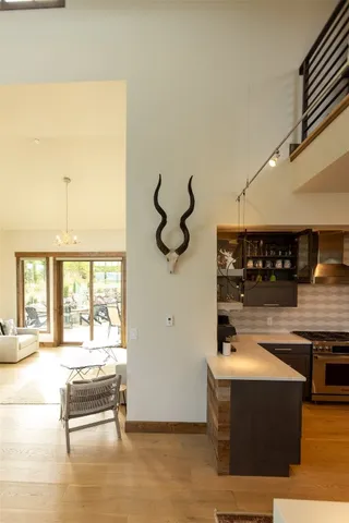 a living room with furniture