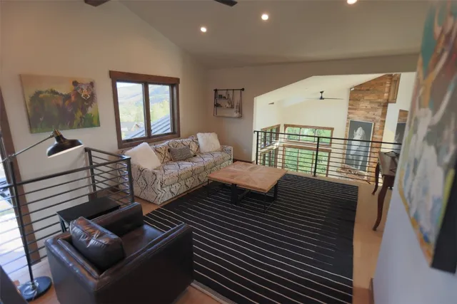 a living room with furniture