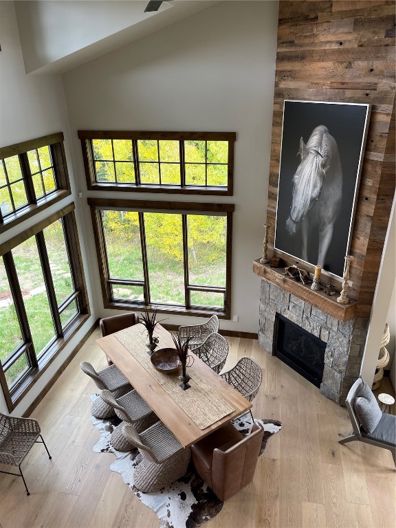 230 Game Trail Road Silverthorne, CO 80498 - Photo 4 of 46 a view of a livingroom with workspace and a fireplace
