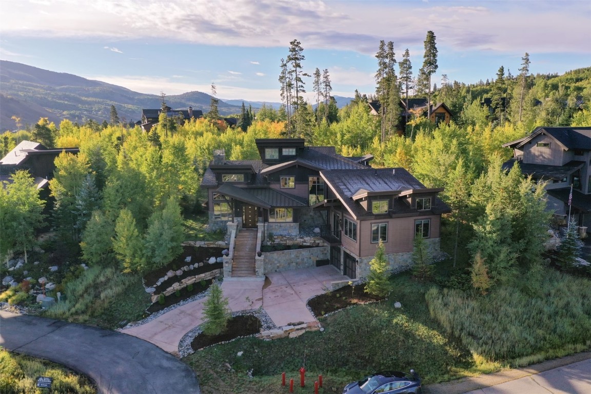 230 Game Trail Road Silverthorne, CO 80498 - Photo 43 of 46 a aerial view of a house with a garden and plants