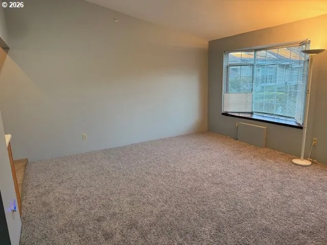 an empty room with a window