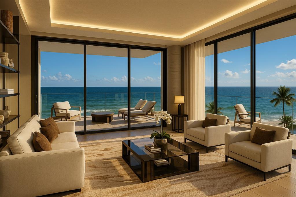 3319 North Ocean Drive, Unit 702 Hollywood, FL 33019 - Photo 1 of 23 a living room with furniture and a large window