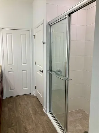 a view of a room with an empty space