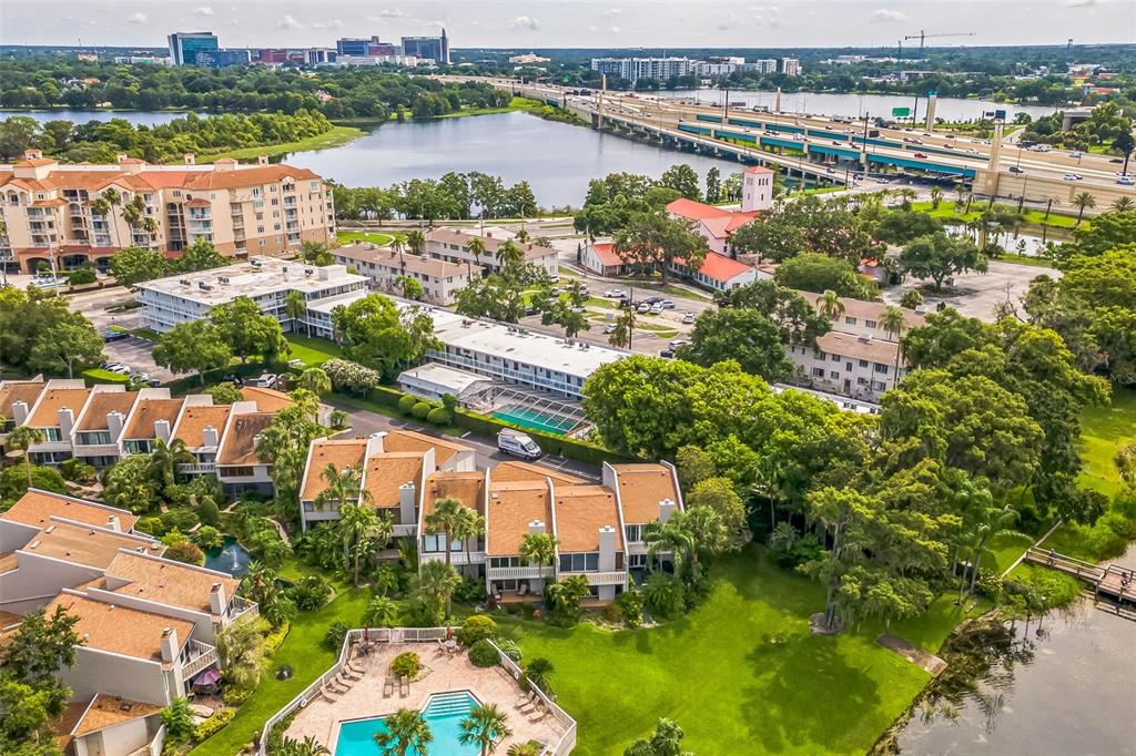 320 Lakeview Street, Unit 110 Orlando, FL 32804 - Photo 15 of 18 an aerial view of residential houses with outdoor space and river