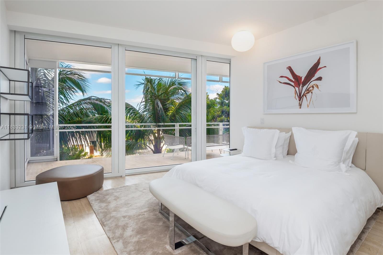 9001 Collins Avenue, Unit S305 Surfside, FL 33154 - Photo 21 of 23 a spacious bedroom with a bed and a large window