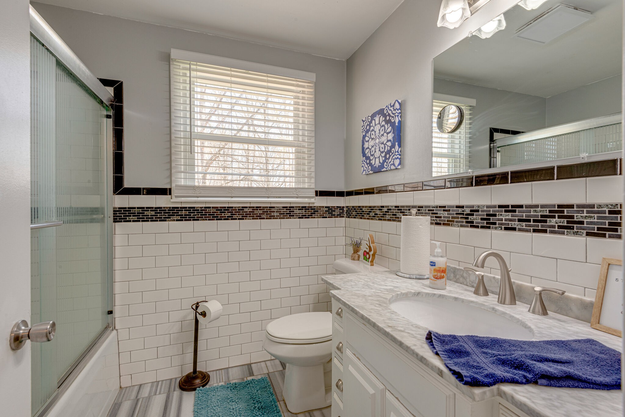 1065 Oak Grove Road Dickson, TN 37055 - Photo 15 of 30 a bathroom with a granite countertop sink and a toilet