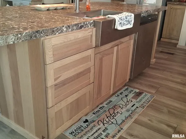a view of a kitchen counter top space