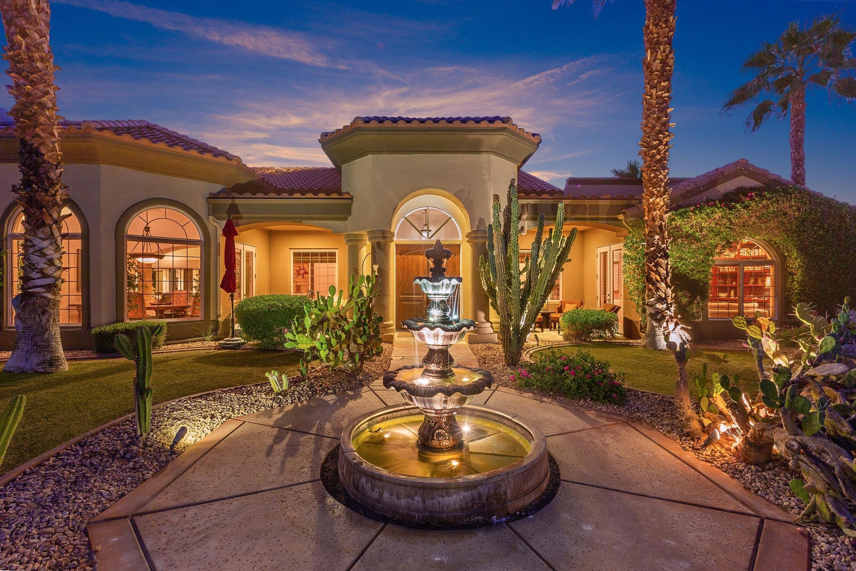2 Ascona Terrace Rancho Mirage, CA 92270 - Photo 2 of 81 002_Fountain at Twilight