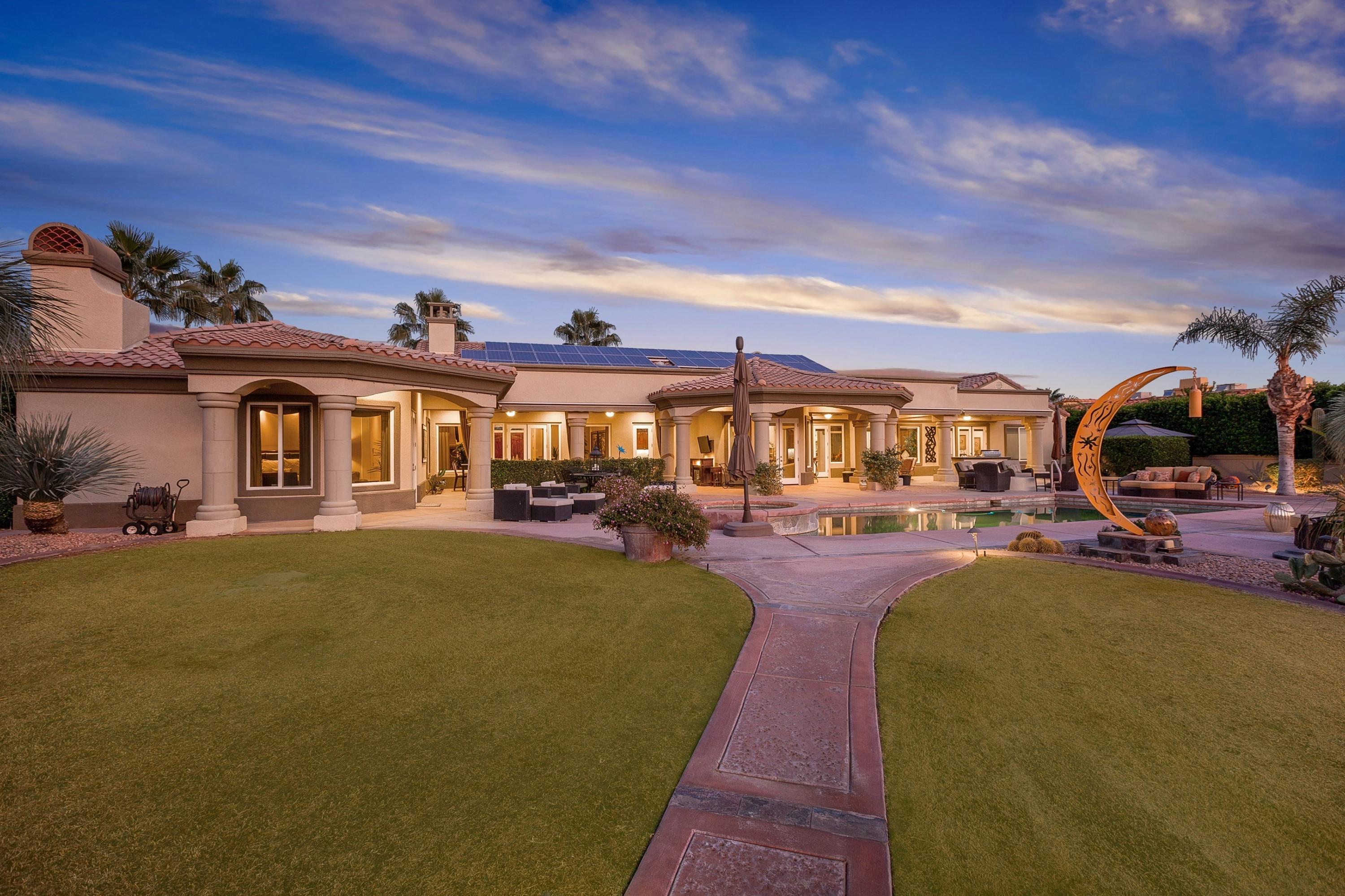 2 Ascona Terrace Rancho Mirage, CA 92270 - Photo 72 of 81 074_Back of Home at Twilight