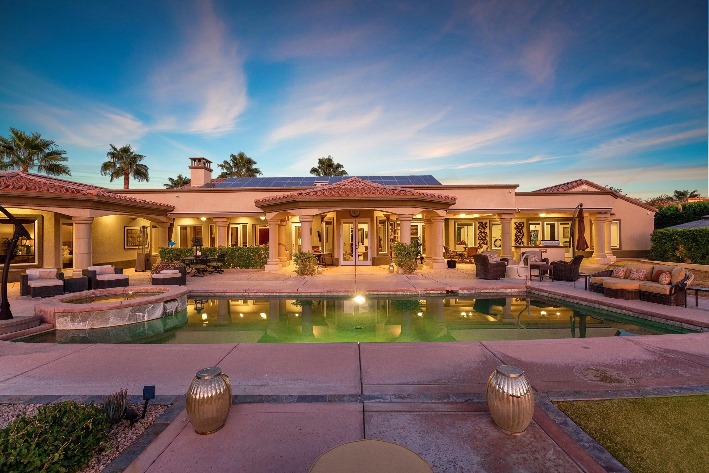 2 Ascona Terrace Rancho Mirage, CA 92270 - Photo 73 of 81 075_Back of Home at Twilight