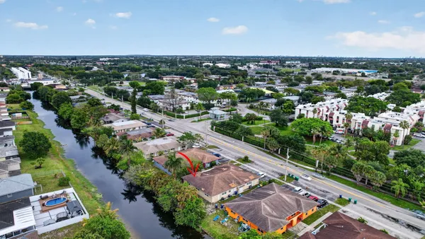 an aerial view of a city
